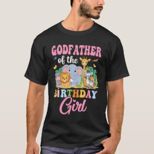 T-shirt Parrain De L'Anniversaire Fille Enfants Safari Jun