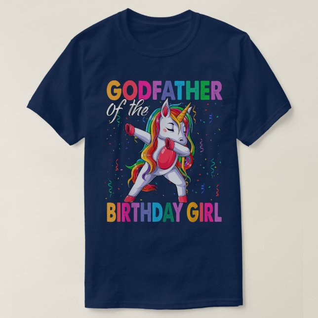 T-shirt Parrain de l'anniversaire fille princesse Dabbing  (Design devant)