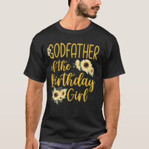T-shirt Parrain De L'Anniversaire Fille Tournesol Fête Fam