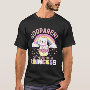 T-shirt Parrain De L'Anniversaire Princesse Cute Chat Sur