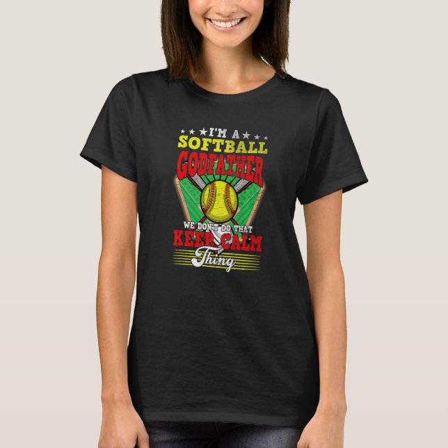 T-shirt Parrain de Softball Ne Fait Pas Ça Garder Chose Ca (Devant)
