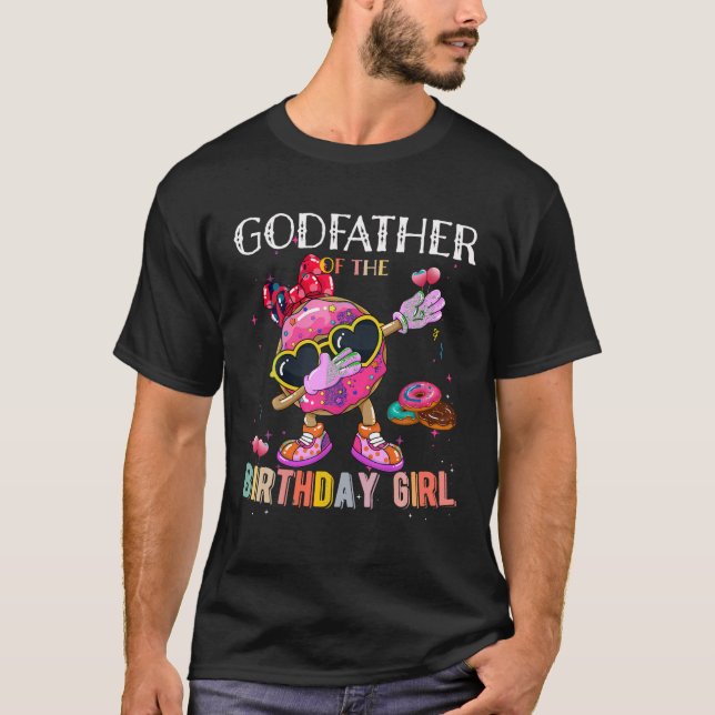 T-shirt Parrain Du Dabbing Donut Birthday Girl Donut (Devant)