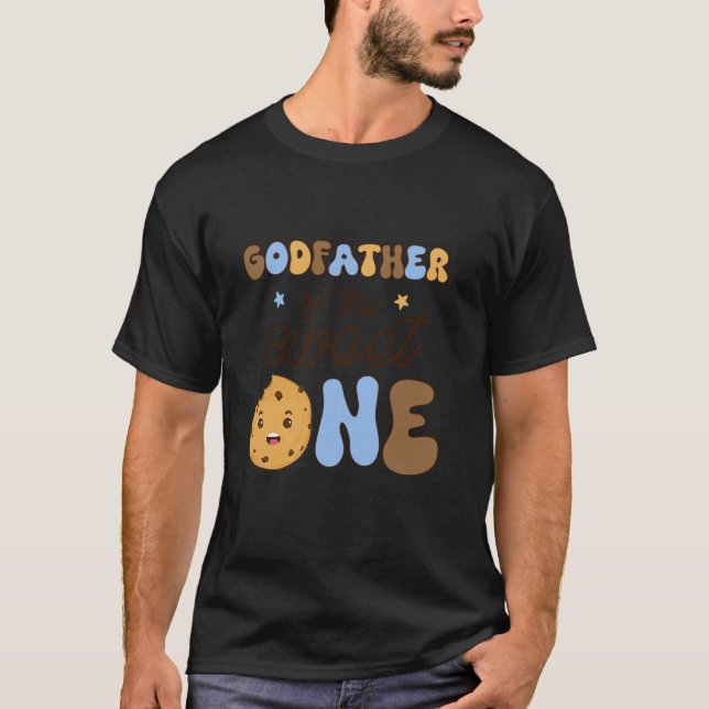 T-shirt Parrain du doux premier anniversaire Cookie Bda (Devant)