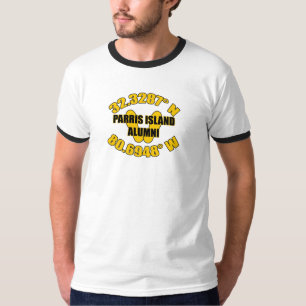 T-shirt Parris île Empreintes jaunes/ Longitude et Lat