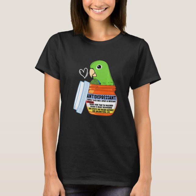 T-shirt Parroquet doux antidépresseur I Parrotlet vert (Devant)