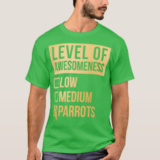 T-shirt Parrot Amusant Art Niveau de perroquets en or