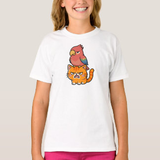 T-shirt Parrot and Orange Cat