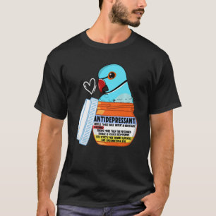 T-shirt Parrot Antidépresseur Ier bleu Indien Ringneck