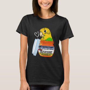 T-shirt Parrot Antidépresseur Ier Budgie Budgeri Jaune
