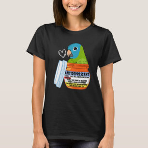 T-shirt Parrot Antidépresseur Ier Conure couronné bleu P