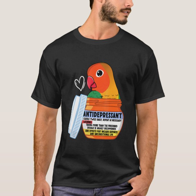 T-shirt Parrot Antidépresseur Ier Fischers Lovebird (Devant)