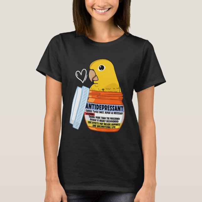 T-shirt Parrot Antidépresseur Ier Golden Conure (Devant)