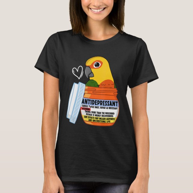 T-shirt Parrot Antidépresseur Ier Jenday Conure (Devant)