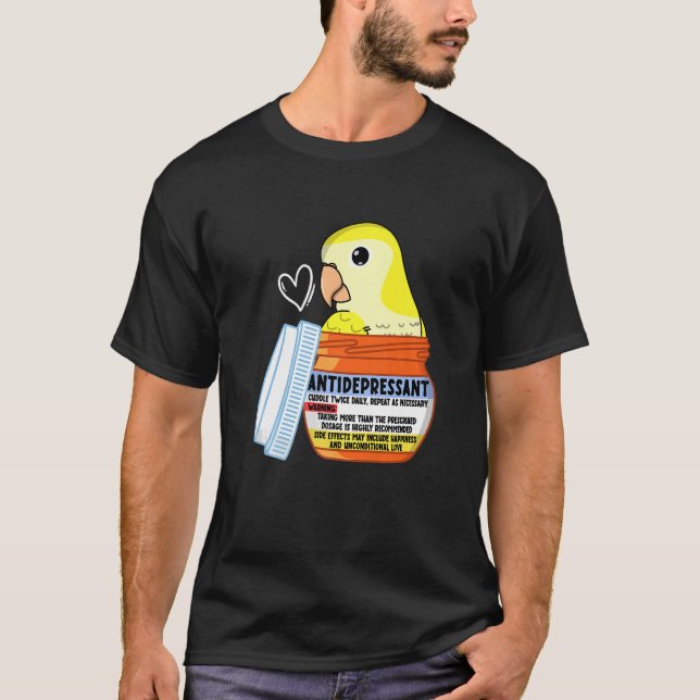T-shirt Parrot antidépresseur mignon I Parakeet moine jaun (Devant)
