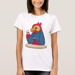 T-shirt Parrot au Poker avec cartes de Poker