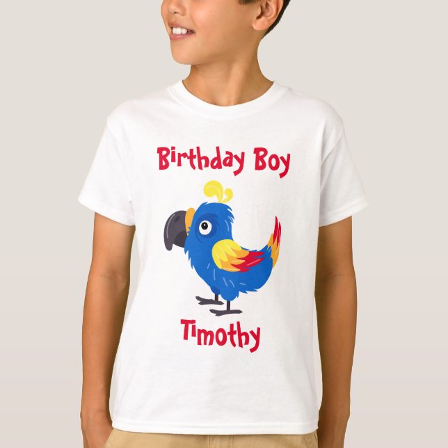 T-shirt Parrot Birthday Boy (Devant)