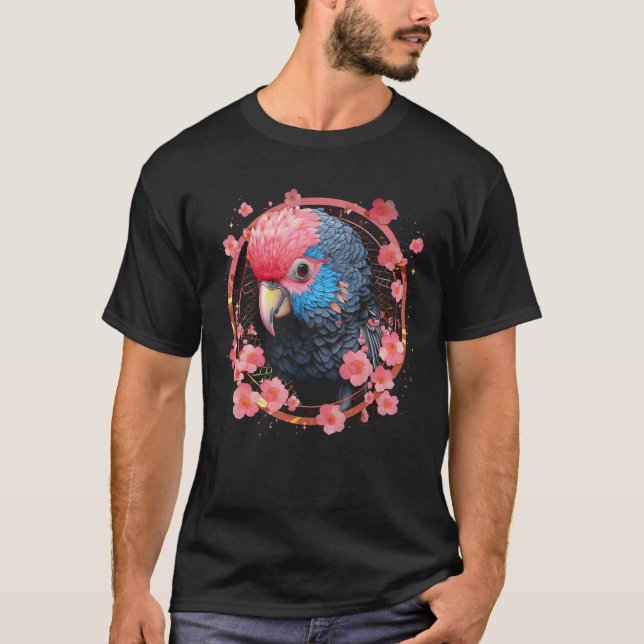 T-shirt Parrot Church Blossoms - Art Animal Parrot (Devant)