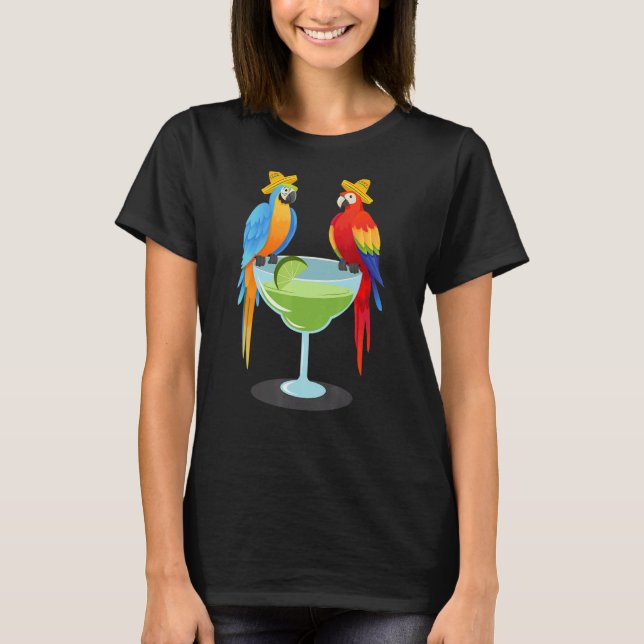 T-shirt Parrot Cinco De Mayo Boire Tequila Mexicaine Fie (Devant)