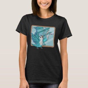 T-shirt Parrot & Dragon Réflexion I Blue Monk Parakeet Qu