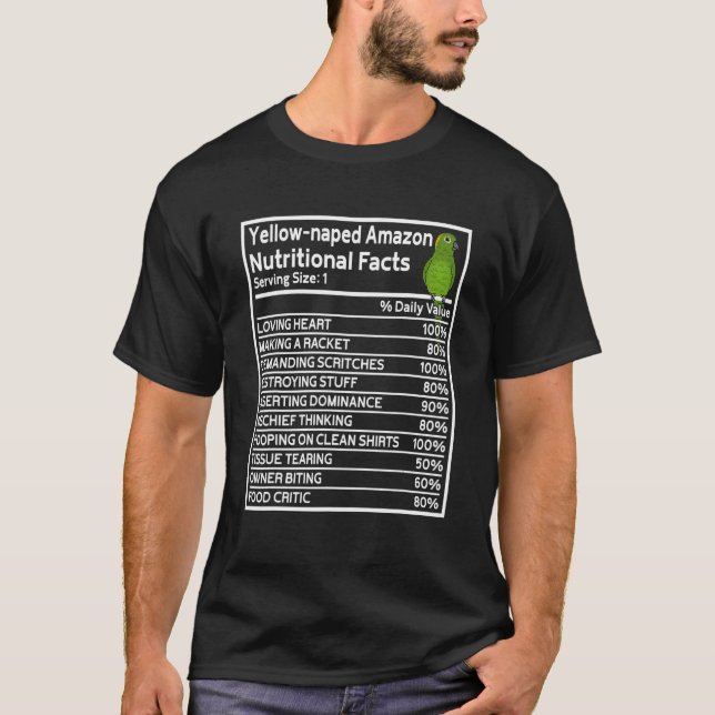 T-shirt Parrot Faits nutritionnels I Jaune napé Amazon (Devant)