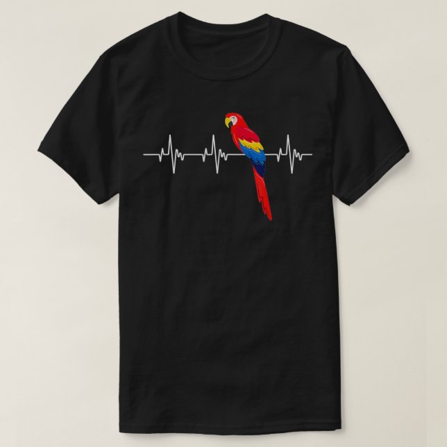 T-shirt Parrot Heartbeat Eotic Bird Ara Macaw Cockatoo Zoo (Design devant)