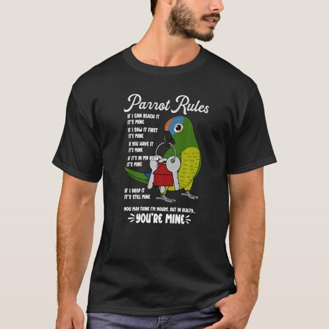 T-shirt Parrot House Rules C'est le mien I Peach-fronted C (Devant)