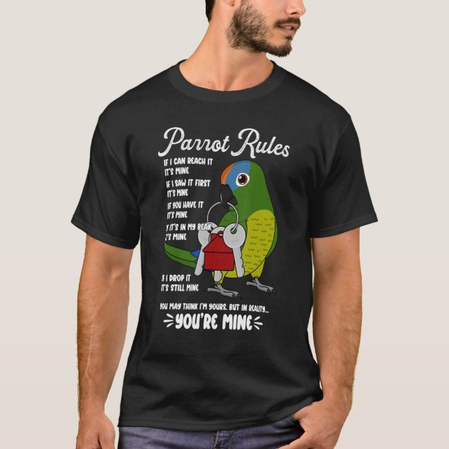 T-shirt Parrot House Rules C'est le mien I Peach-fronted C (Devant)