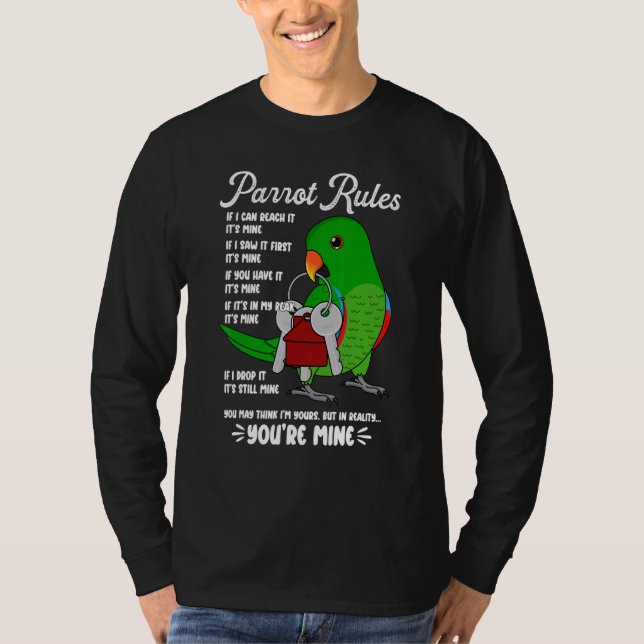T-shirt Parrot House Rules It's Mine I Male Eclectus (Devant)