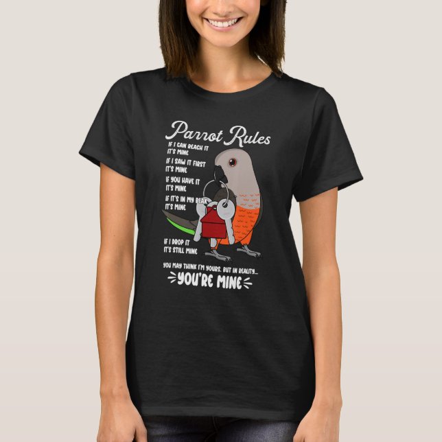 T-shirt Parrot House Rules It's Mine I Red-bellied Parrot (Devant)