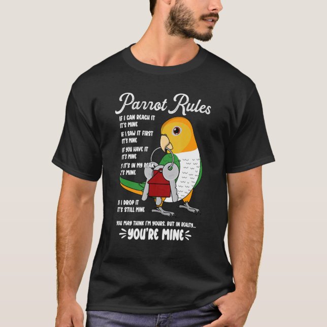 T-shirt Parrot House Rules It's Mine I White-bellied Caiqu (Devant)