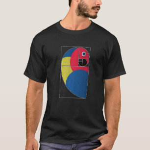 T-shirt Parrot Macaw vintage Coloré En Fibonacci Golden