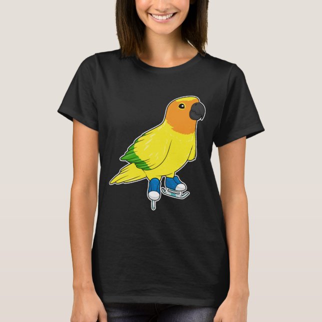 T-shirt Parrot Patinage sur glace Patins sur glace Patins  (Devant)