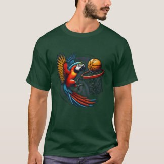 T-shirt Parrot Playing Basketball Hobby Sports Birds funny