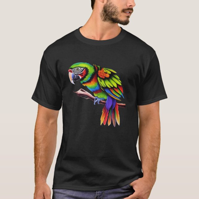 T-shirt Parrot psychédélique (Devant)