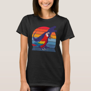 T-shirt Parrot rétro I Tyrannosaurus Rex I Scarlet Macaw