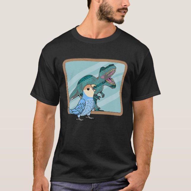 T-shirt Parrot & Rex Reflection I Peach faced Blue Lovebir (Devant)