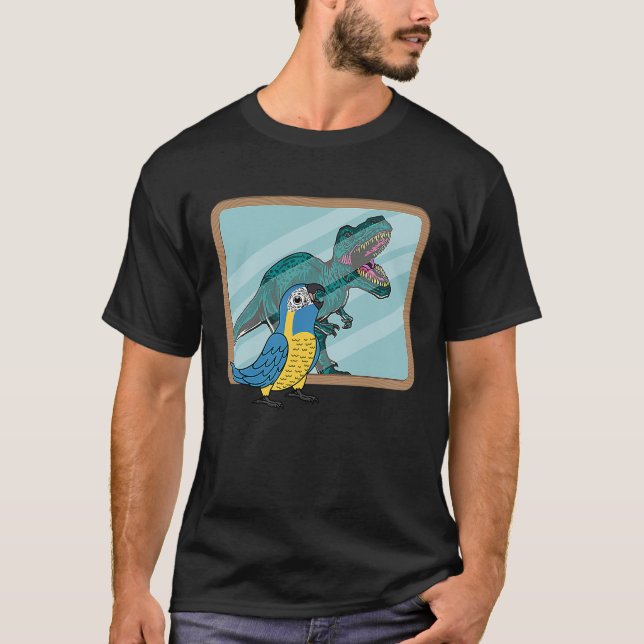 T-shirt Parrot & Rex Réflexion I Bleu gorge Macaw (Devant)