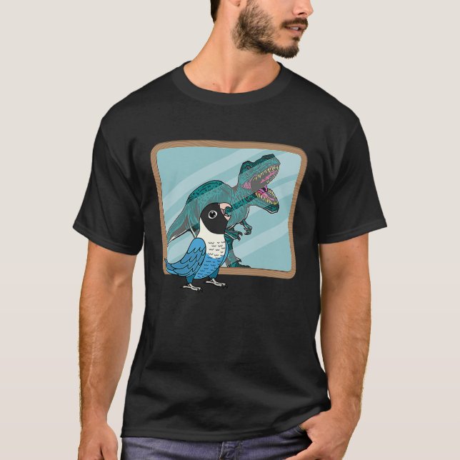 T-shirt Parrot & Rex Réflexion I Bleu masqué Lovebird (Devant)