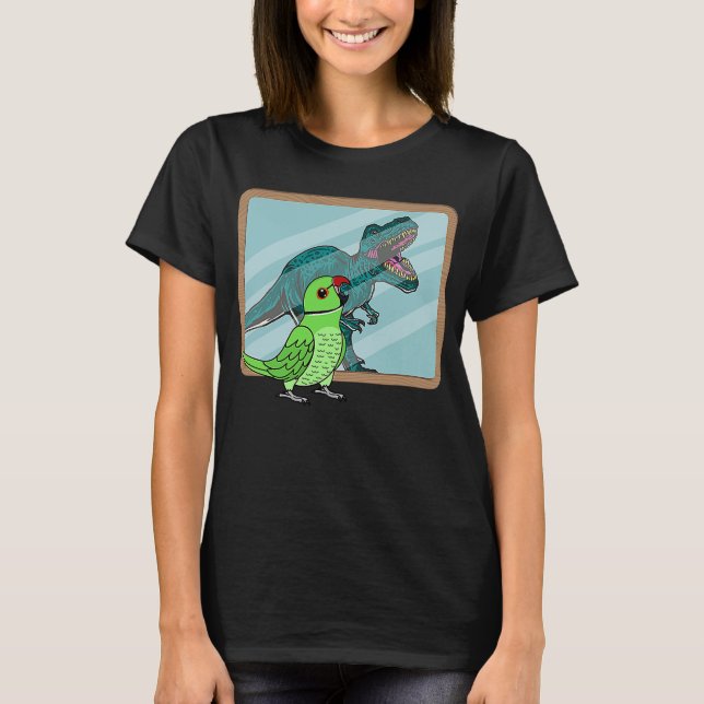 T-shirt Parrot & Rex Réflexion I Green Indian Ringneck (Devant)
