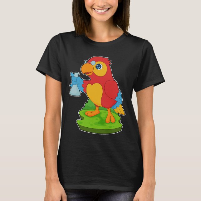 T-shirt Parrot Teacher tube test Chimie (Devant)