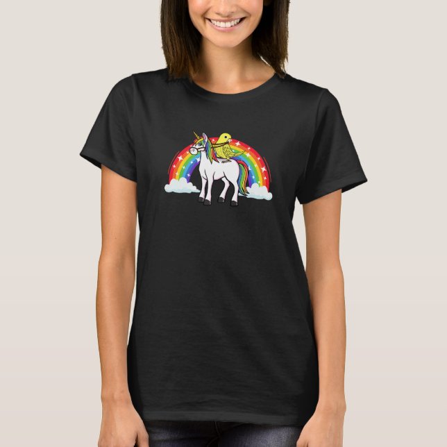 T-shirt Parrot Unicorn Rainbow I Yellow Parrotlet Premium (Devant)