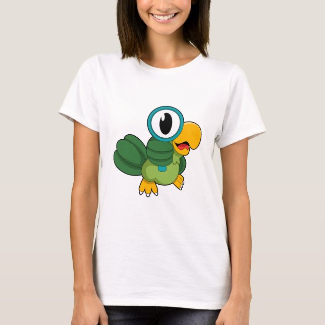 T-shirt Parrot with Magnifying glass (Devant)