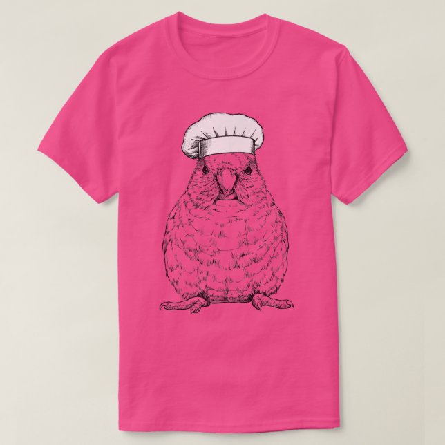 T-shirt Parrotlet Parrot Cuisinier Chef Cuisine amusante O (Design devant)