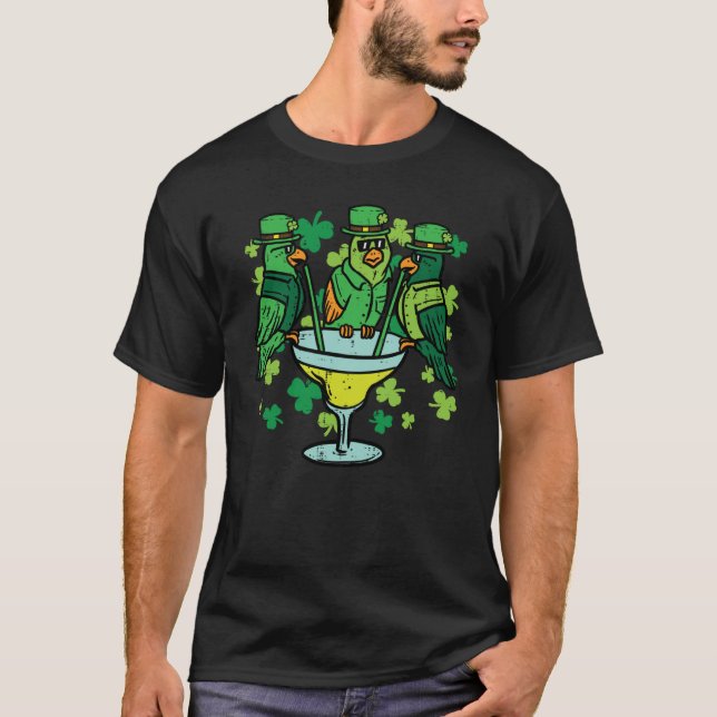 T-shirt Parrots de la Saint-Patrick oiseau Saint Pattys Pa (Devant)