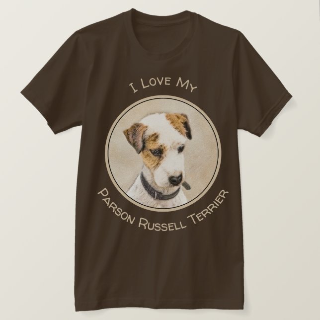 T-shirt Parson Jack Russell Terrier Peinture - Chien Art (Design devant)