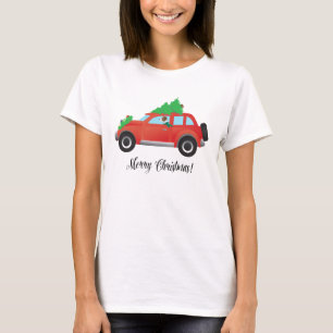 T-shirt Parson Russell Terrier Conduite voiture de Noël