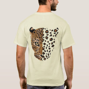 T-Shirt partagé Face & Imprimé Léopard Animal Sa