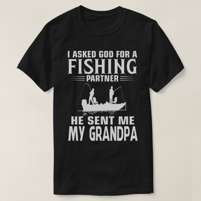 T-shirt Partenaire De Pêche Il M'A Envoyé MON GRANDPA (Design devant)