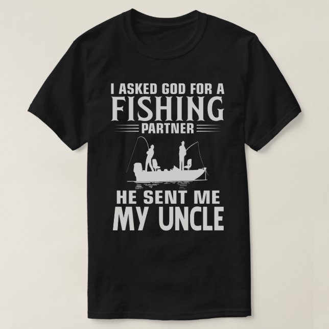 T-shirt Partenaire De Pêche Il M'A Envoyé MON ONCLE (Design devant)