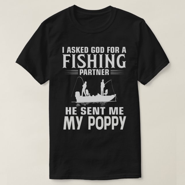 T-shirt Partenaire De Pêche Il M'A Envoyé MON POPPY (Design devant)